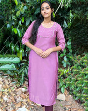 Glori Silk Lavender kurti - Stanwells Designs